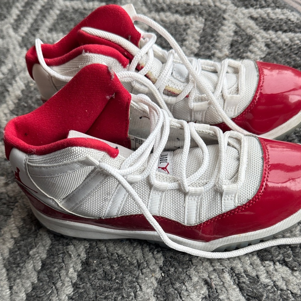 Jordan Kids Red and White Sneakers